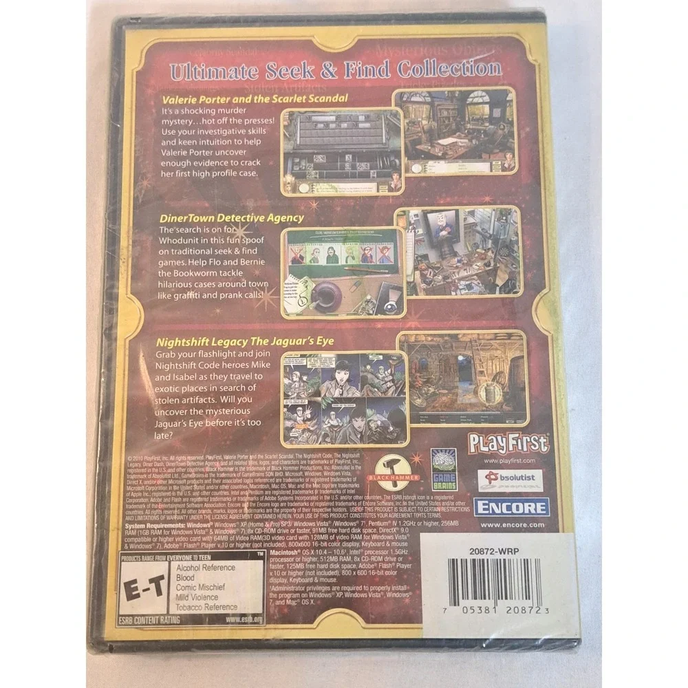 Ultimate Seek & Find Collection 3-Pack PC DVD-ROM NEW Sealed Hidden Object